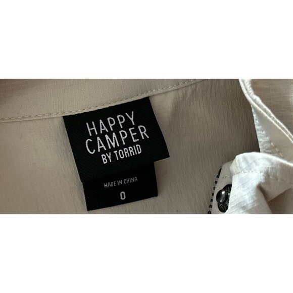 TORRID Happy Camper Stretch Woven Light Weight Active Vest Beige Size Large/12 - Picture 8 of 13